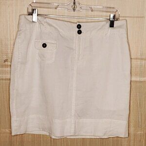 Cynthia Rowley Womens White Linen Mini Skirt 6